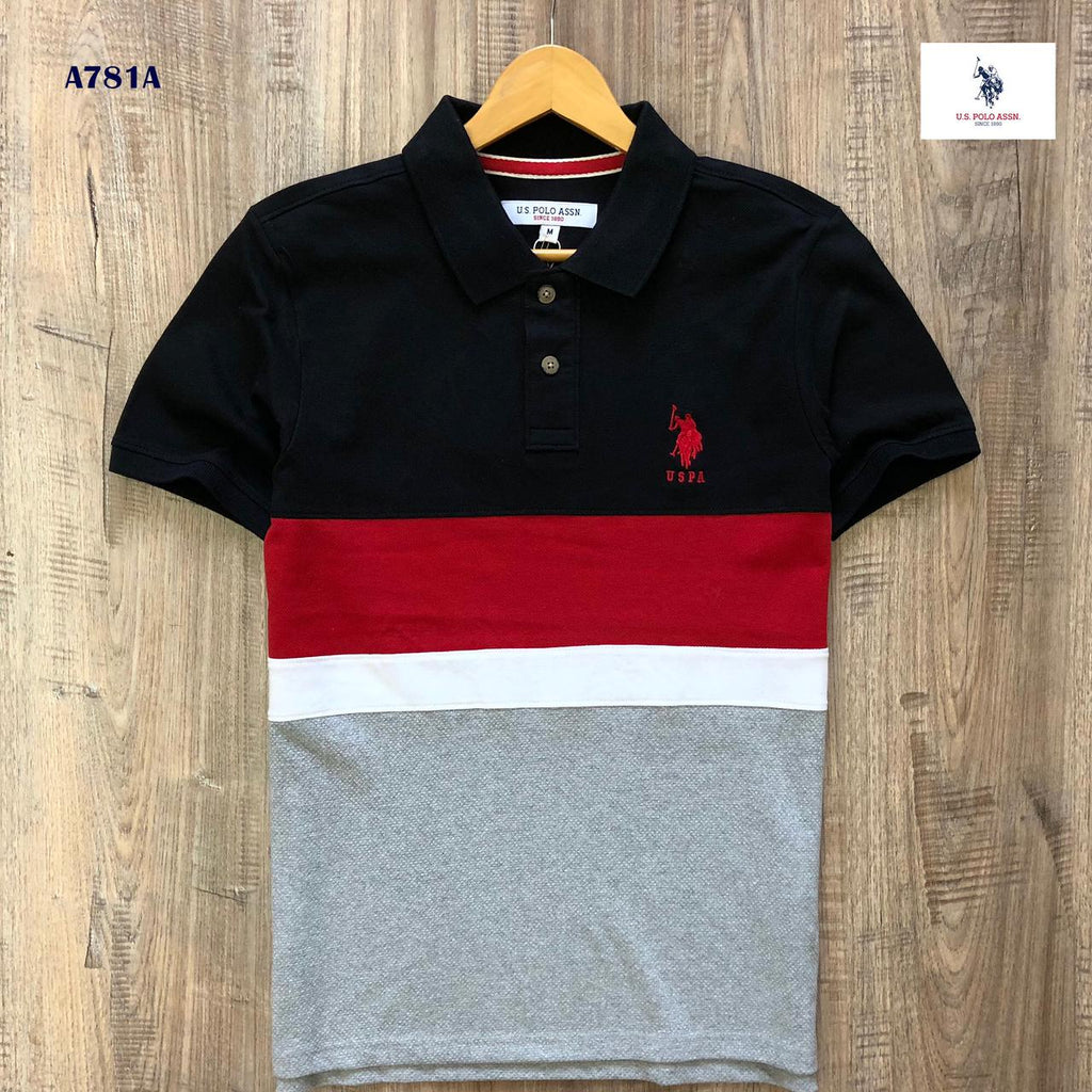The Axis Polo Men’s US PA Colorblock Polo T-Shirt